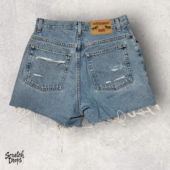 Vintage Ross Thomson Women's Retro Cutoff Shorts  High Waist Distressed Denim - Picture 3 of 3